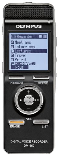 Olympus DM-550 - Digital voice recorder - flash 4 GB - WMA, MP3 - black