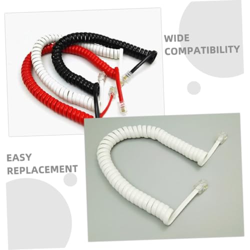 Cable teléfono fijo espiral de alta flexibilidad con conectores estables 3