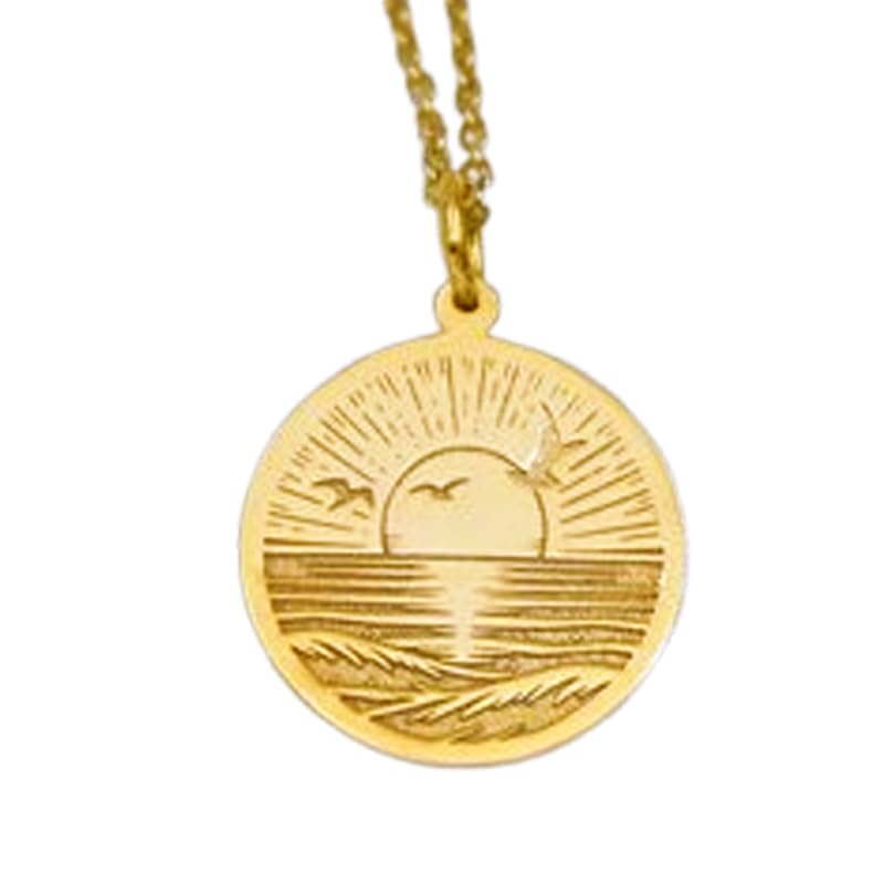 Collier coucher de soleil LKBEADS en argent plaqué or, le cadeau idéal fait main