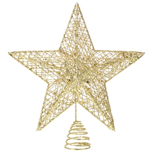 Healeved Stelle Superiori 'albero Di Natale Stella Albero Natale Puntale Stella Cima ' Ferro Leggero A Cinque Punte Glitterata Decorazione della