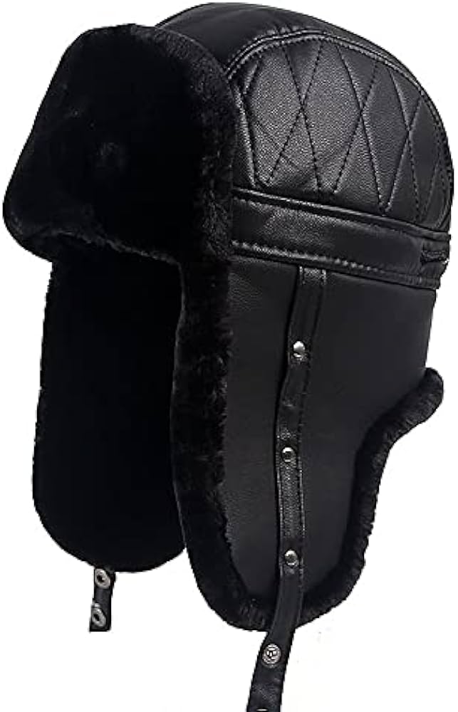 Amazon.co.jp: ロシアのクマの毛皮の帽子, 防寒革パイロットキャップ Amazon.co.jp: ロシアのクマの毛皮の帽子, 防寒革パイロットキャップ
