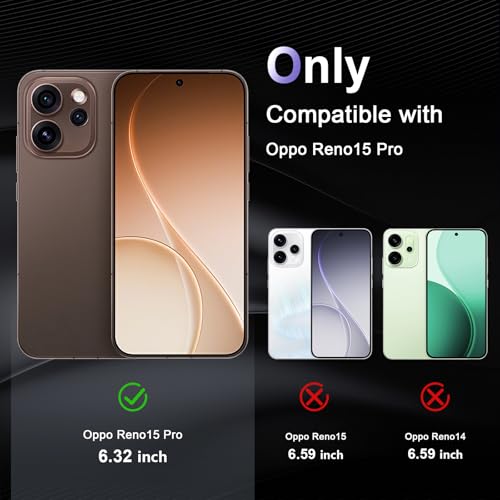 Image of Case for Oppo Reno 15 Pro 5G, Military Grade Drop Protection Phone Case, Yellowing Resistant, Anti-Scratch Hard PC Back, Shockproof Hard Ultra-Thin Protective Cover, Clear