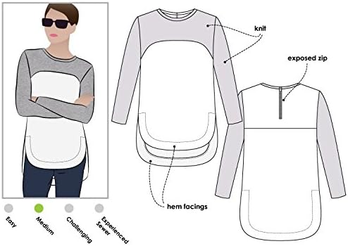 Style Arc Patrón de costura túnica Avery (tallas 18-30)