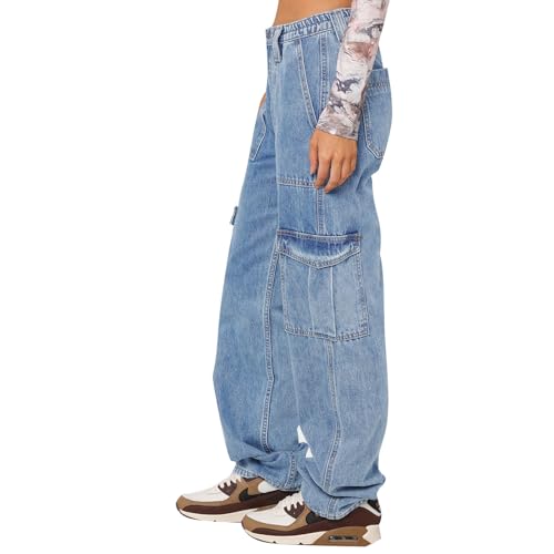 NATHGAM Cute Jeans for Teen Girls High Waisted Straight Wide Leg Baggy Jeans Casual Loose Trendy Y2k Streetwear Denim Pants