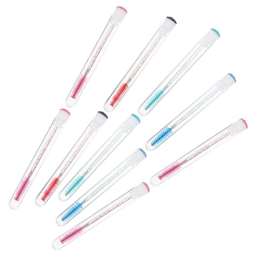 TOVINANNA Portable Eyelash Applicator Set 10pcs Eyebrow Brush Tube Makeup Eyelash Tool Screw-type Head for Natural Lash Roots Random