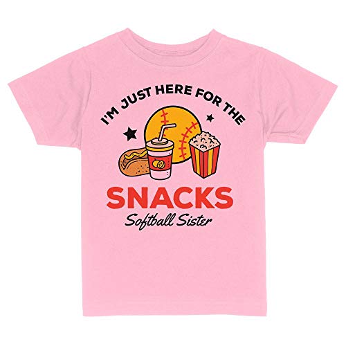 Softball Sister Funny Toddler Kids T-Shirt 5T Light Pink