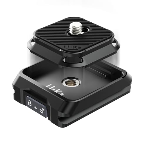 ULANZI UKA01 Placa de Liberación Rápida para Cámara, Adaptador de Montaje para Trípode, con Tornillo de 1/4'' 3/8