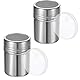 2 Stück Puderzuckerstreuer mit Frische Kakaostreuer Kakaostreuer für Cappuccino Edelstahl Shaker Abdeckung Staubzuckerstreuer Mehlstreuer Salzstreuer, Kaffee, Zucker, Salz, Kakao, Mehl, Schokolade