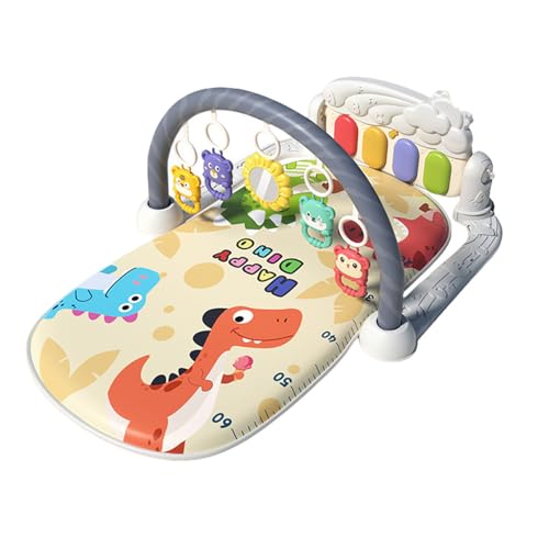 SOLLENT ベビージム プレイマット 音楽 おもちゃ付き ベッドメリーベビージム 0か月~ 赤ちゃん 幼児 ベビー ジム メリー 男女共用 取り外す可能 知育おもちゃ 幼児用寝具 出産祝い 新生児 3ヶ月から対象 (T)