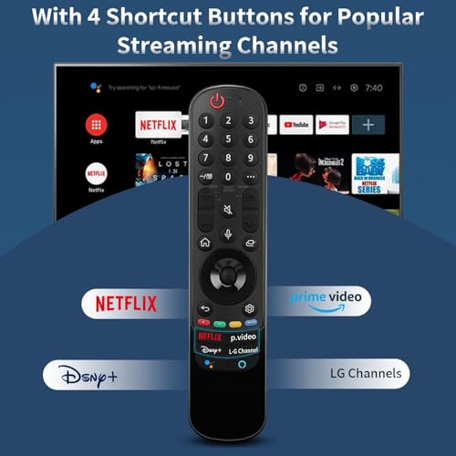 Image of LG TV Remote Compatible with LG Magic Smart WebOS 4K UHD OLED LED TV Models MR21GA MR22GA MR23GA MR24GA AKB76036207, Voice Replacement Remote Control, LED 704 VC