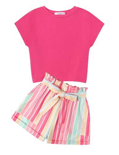 Arshiner Girl's Clothing Set Kids Summer T-shirt with Shorts Set Casual Fashion Short Sleeve Top Outfits Set for Girls 13-14 Years Arshiner Girl's Clothing Set Kids Summer T-shirt with Shorts Set Casual Fashion Short Sleeve Top Outfits Set for Girls 13-14 Years