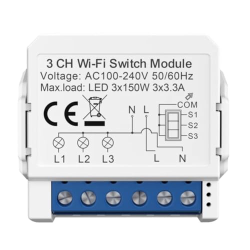 Tuya Smart WiFi Interruttore di Illuminazione 3 Vie Controllo Mini Interruttore Controllato da Yandex Alexa Home