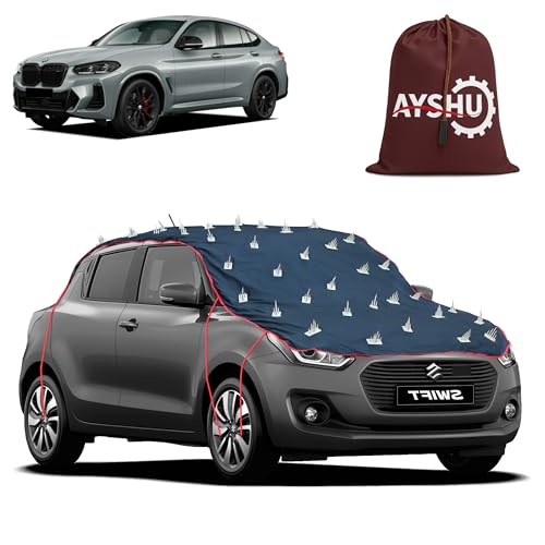 Image of AYSHU Water-Resistant Spike Car Cover for BMW X4 - Protects from Dogs, Monkeys, Dust, Sunlight & UV - Full Roof Universal Fit