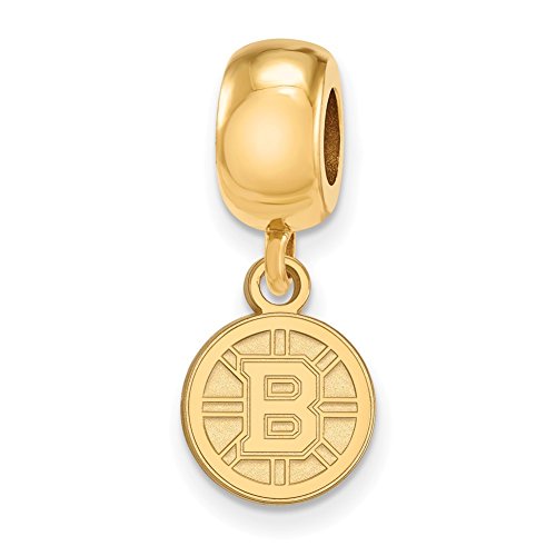 Boston Bruins Bead Charm Extra Small (3/8 Inch) Dangle (Gold Plated)