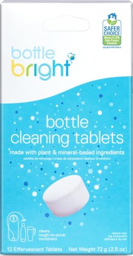 Image of Bottle Bright Cleaning Tablets 12, 36, 78 Count - Water Bottle Cleaner for Stainless Steel, Tumblers, Thermos | Removes Coffee Tea Stains, Eliminates Odors, Easy and Safe Cleaning