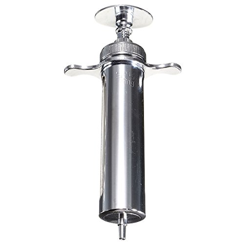 EsportsMJJ 30Ml Réutilisable En Acier Inoxydable Hypodermique Seringue Animale En Verre Pour Le Laboratoire