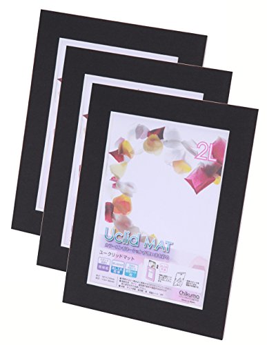 Chikuma フォトフレーム Uclidマット 2L ブラック 3冊セット 30020-5