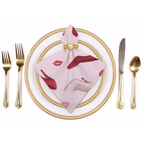 Servilletas de tela lavables con diseño de besos duraderas para restaurantes y hoteles 4
