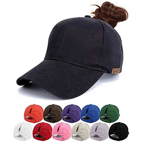 VIKEY Baseball Cap Damen - Unisex Pferdeschwanz Kappe Sport Outdoor Mesh Basecap Einstellbar Baseballmütze Trucker Hut Mit Zöpfen Loch Loop Herren Cover