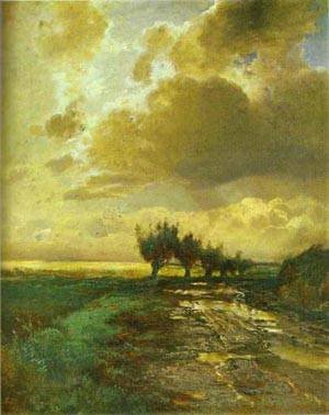 Peinture à l'huile Reproductions de Country Road 1873 par Alexey Savrasov toile 20 x 24 pouces