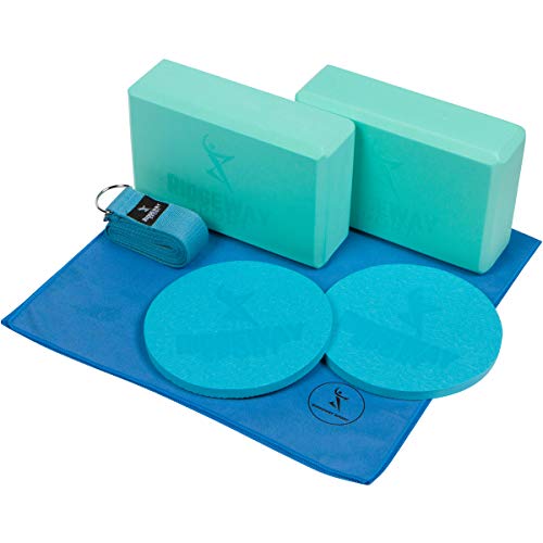 image for Ridgeway Sport Yoga Block And Strap Set - Gift 7 Piece High Density Fo