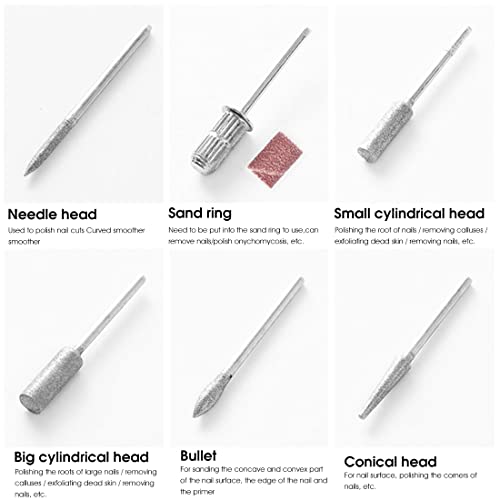 HANNEA® Mini Electric Nail Drill Art Manicure File, Portable Manicure Pen Sander Polisher for Exfoliating, Grinding, Polishing, Remove Nail Polish (EU Plug, Black) - Image 6