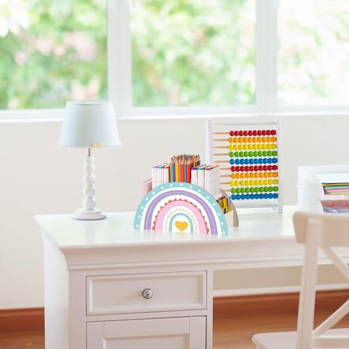 Forreen Pencil Holder for Desk, Pen Holder Kids Creative Rainbow Shape Wooden Pen Organizer Storage for Office Supplies Makeup Brush Classroom Organization - Cosy Home Interiors Forreen Pencil Holder for Desk, Pen Holder Kids Creative Rainbow Shape Wooden Pen Organizer Storage for Office Supplies Makeup Brush Classroom Organization - Image 5