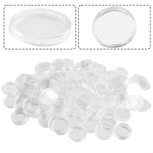 100 cajas para monedas de plástico transparentes miniatura 3
