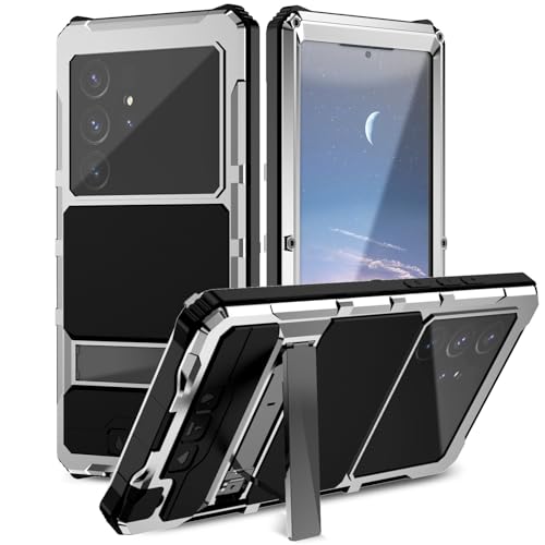 Étui complet Samsung S24 Ultra antichoc avec support anneau et dos magnétique argent