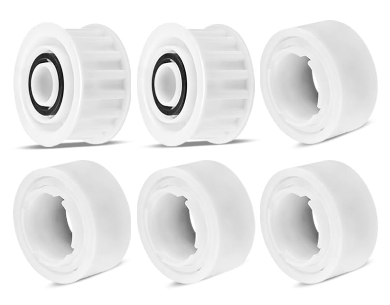 Guide Wheels (4PK) with 2 Pulley Gears, Part Number 3884997-R6, Compatible with Nautilus CC Plus, Nautilus CC Supreme, Premier, M400 and more, Replacement for Nautilus CC Plus Replacement Parts