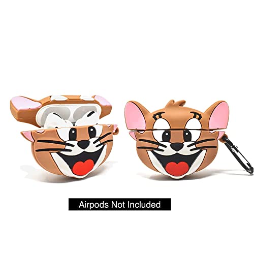 Image of Techmount Designer 3D Cartoon Cover for Airpods pro 2 2022 Launch, Protective Silicone Case Compatible with Airpods Pro GEN-2 (2022) Only (NOT for Any Other AIRPODS) (Brown Jerry)