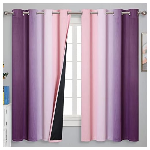 Pink and Purple Curtains 63 Inch Length 2 panels