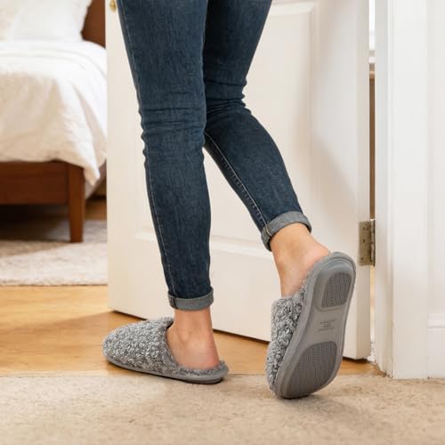 RockDove Women's Twirl Fleece Cozy Indoor Scuff Slippers, 11-12, Ash Grey by RockDove - Used condition - Image 2