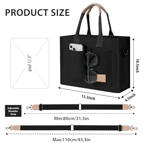 Tote Bags for Women Canvas Tote Purse Crossbody with Pockets Top Handle Shoulder Satchel Bag for Women3