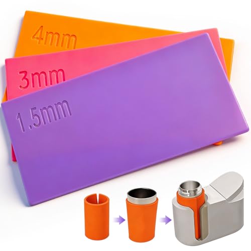 FTISSLY Silicona Sublimación Tazas Laminas de Silicona para Sublimar 3 Espesores 1.5mm 3mm 4mm Antidifuminado Silicona para Sublimar Tazas Envoltura Vasos Prensa Compatible con Brand Cricut Mug Press
