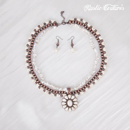 Image of Montana West Rustic Couture's Western Jewelry Set for Women Cowgirl Vintage Western Necklace Earring