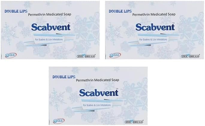 Scabvent Medicated Soap 75g (Pack of 3) For Scabies & Lice Infestations