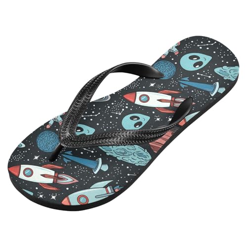 Women Beach Summer Casual Flip Flop Space Rocket PlanetQuick Dry Sandals Slipper for Men 202c1601