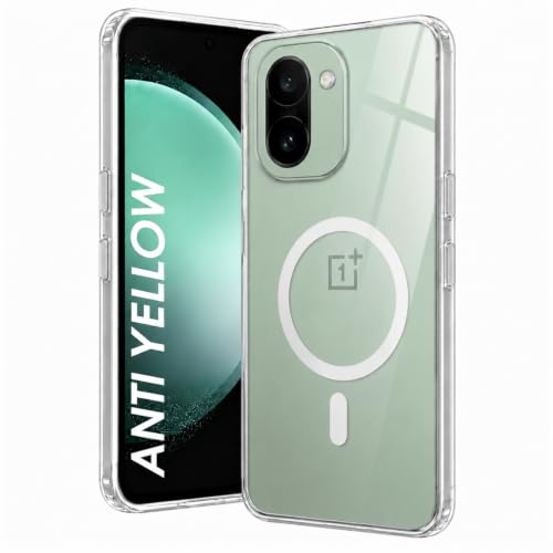 Image of DIZORO Crystal Clear Magnetic Compatible with Oneplus 15 Back Cover case with Anti-Yellow (Compatible with Magsafe) Anti-Scratch | Shockproof Transparent Cover