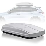 DOPERFE Roof Cargo Box, Waterproof Hardshell Roof Storage Box, Security Lock, ABS and PMMA Premium Materials, Dual Sided Openings, 15.5 Cubic Feet of Storage Space (15.5 Cubic Feet-White)