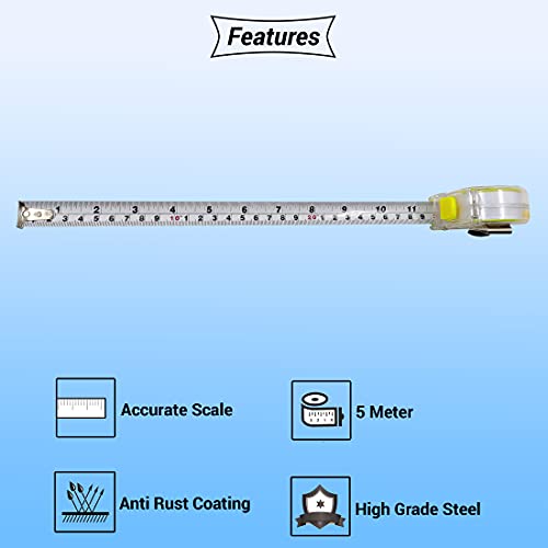 Image of Hillgrove 5 Meter Steel Blade with Auto-Lock Function HMT5a Measurement Tape (5 m)