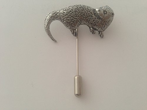 Collier loutre A13 Otter Fine en étain anglais fait main et plaqué platine