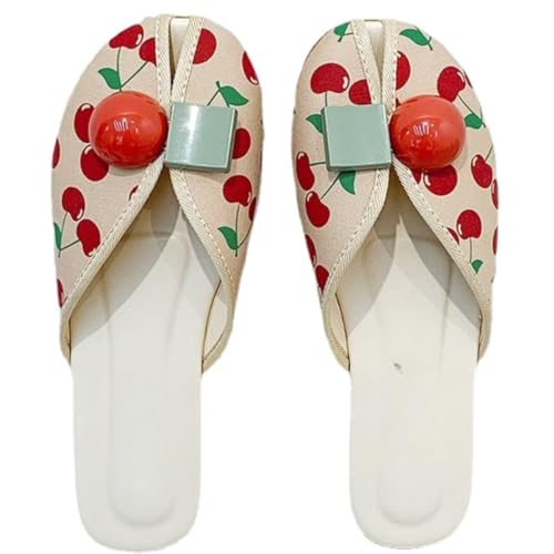 Loizziuy Strawberry Sandals Slippers for Women Beach Shoes Non-Slip Cute Comfortable Outdoor Indoor Slippers for Summer