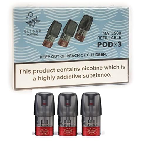 Elf bar Mate 500 P1 Pods Refillable Empty Pod Tank Pack of 3 Compatible for ELF Bar mate500 no Nicotine Cover
