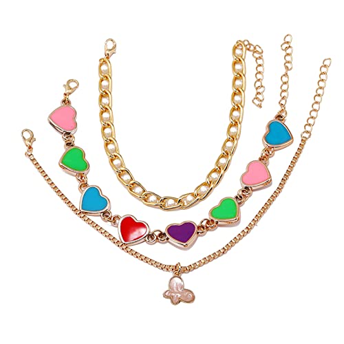 Bracelet de cheville en forme de papillon coloré - Cadeau pour fille, femme, mère, indien, taille unique Cover