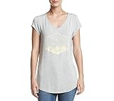 G.H. Bass & Co. Grey V-Neck Logo Tee Medium