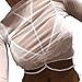 Sexy Summer Beach Pearl Body Chain Jewelry Harness Necklace Bikini Festival Rave Bra Bralette Trendy Pearl Bead Waist Body Jewelry for Women
