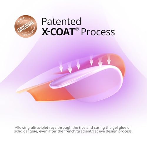 BTArtbox Soft Gel Nail Tips Square - Press On Nails Long Natural XCOATTIPS Pre-applied Tip Primer, One-Step Square Gel Nail Tips Fake Nails for DIY Nail Art