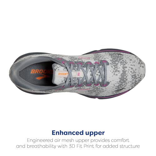 Brooks Brooks Women's Ghost 15 Neutral Running Shoe - White/Oyster/Oriole - 5 Medium