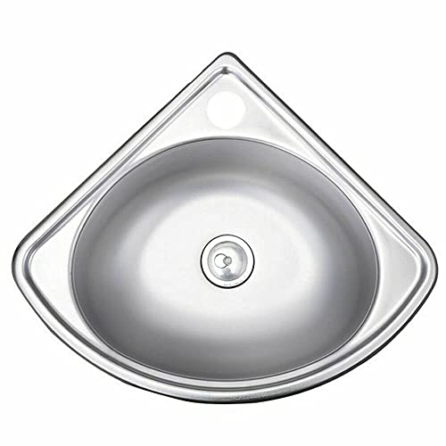Stainless Steel Washing Sink Modern Bathroom Triangle Wash Basin Wall Mount Vessel Sink Multi-Purpose Dish Tub For Kitchen Restraunt, Bar, Store (Without Faucet And Inlet Pipe) #TOP4